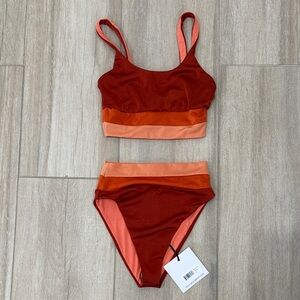 Beach Riot Red and Orange Bikini Set